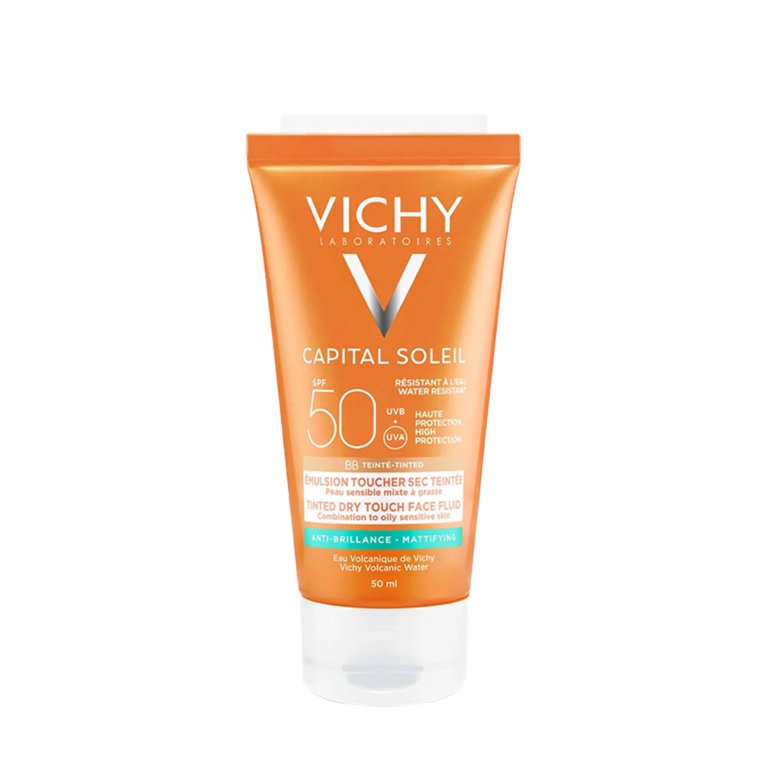 VICHY Capital Soleil Anti-tâches 3 en 1 Teinté SPF 50, 50 ML. paraplume