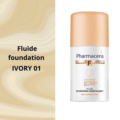 PHARMACERIS F Fond de Teint 01 IVORY Fluide SPF 50+. PARAPLUME