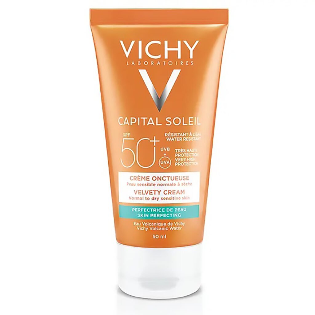 VICHY Crème Onctueuse Perfectrice de peau SPF 50+ . Paraplume