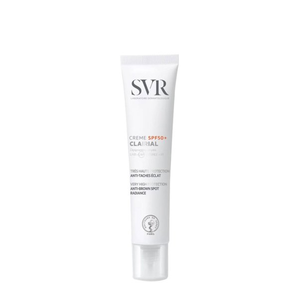 SVR Clairial Crème Anti-taches brunes SPF 50+. paraplume