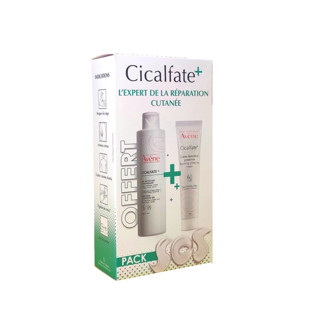 AVENE Cicalfate+ Pack SOS Crème Réparatrice Protectrice + Gel Nettoyant Assainissant Offert. PARAPLUME