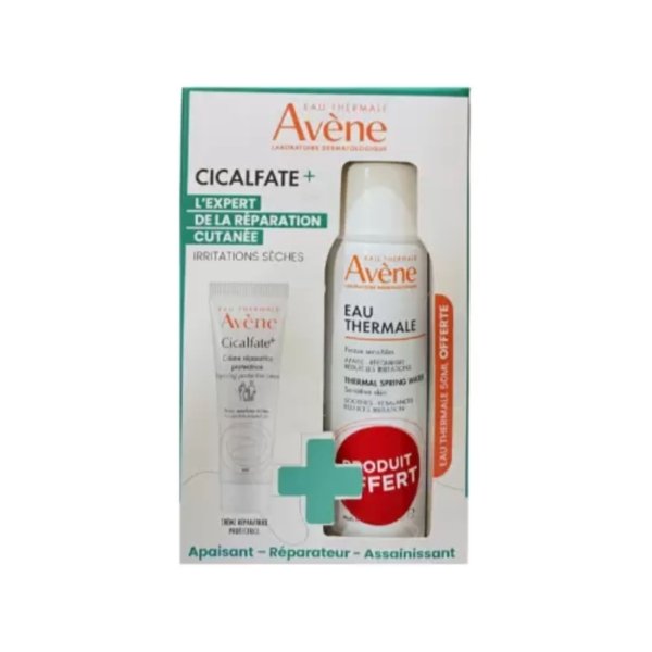 AVENE Coffret Cicalfate+ Crème Réparatrice +Eau Thermale OFFERTE. paraplume
