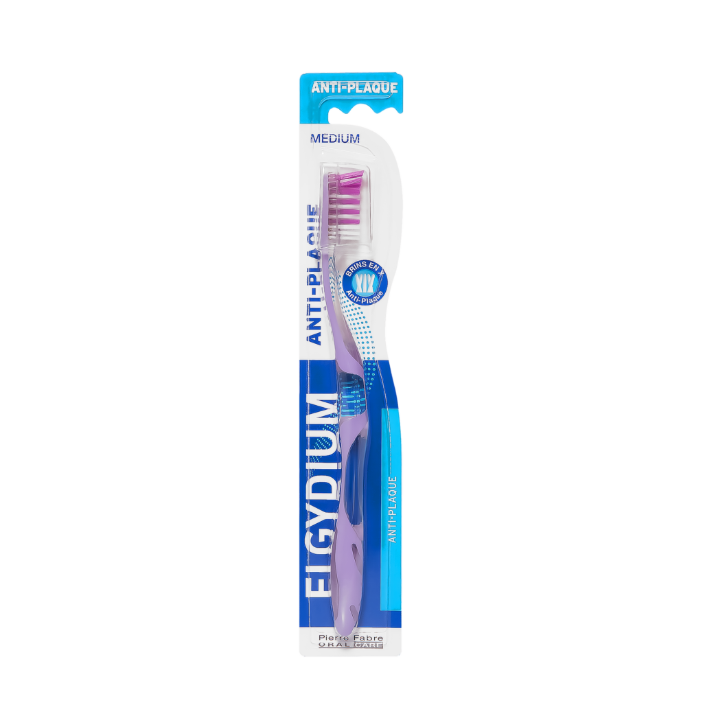 ELGYDIUM Brosse à Dents Anti-plaque Medium . Paraplume