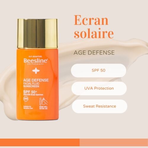 Beesline âge défense écran fluide sunscreen spf 50 invisible. paraplume