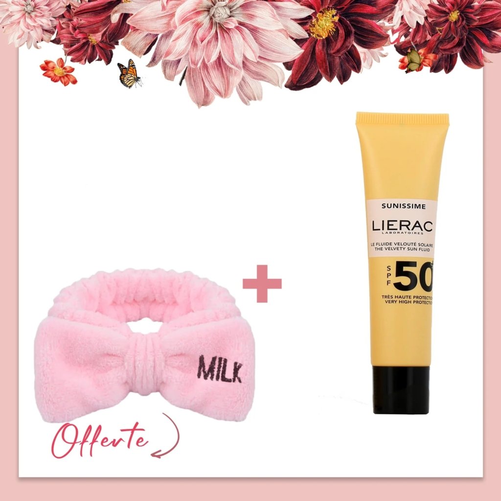 LIERAC SUNISSIME Fluide Velouté Solaire anti-âge SPF 50+. paraplume