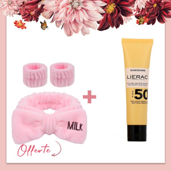 LIERAC SUNISSIME Fluide Velouté Solaire anti-âge SPF 50+. paraplume