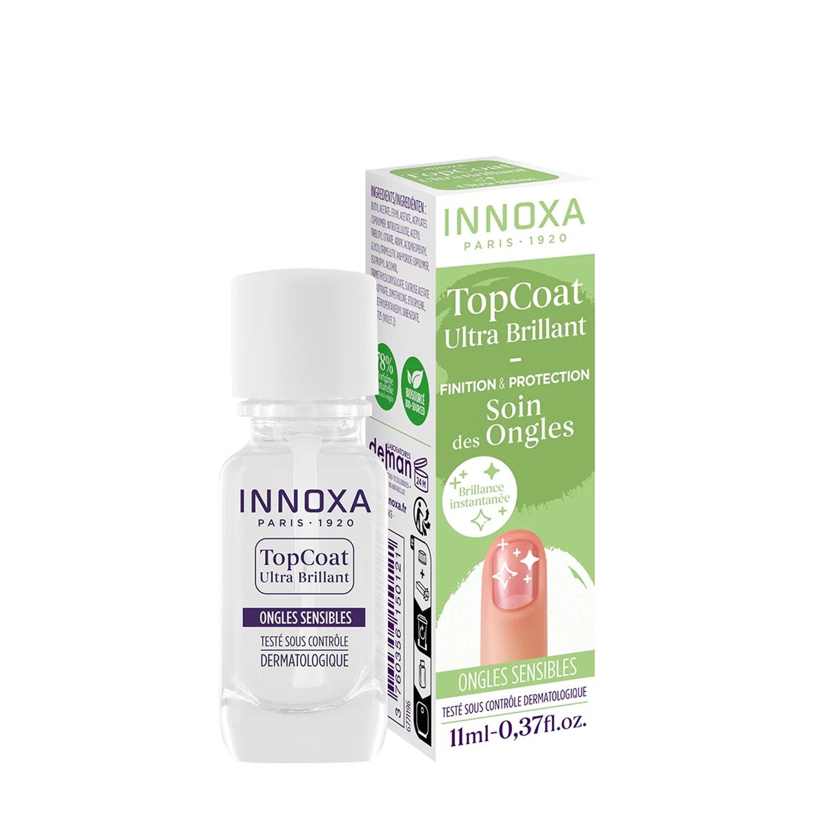 TOPCOAT Innoxa top-coat ultra brillant soins des ongles. paraplume