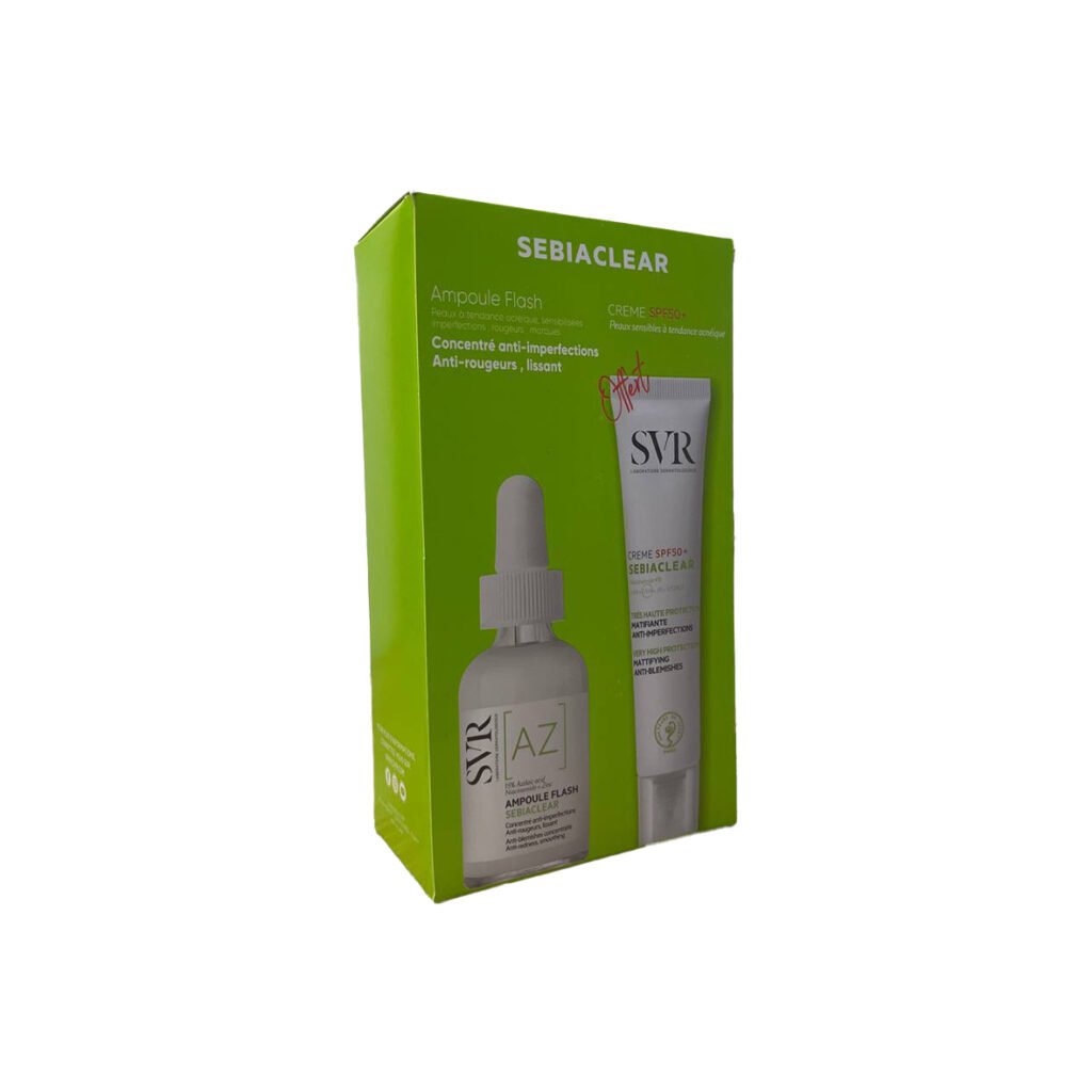 SVR Sebiaclear Ampoule Flash + Crème SPF 50+ Offerte. paraplume