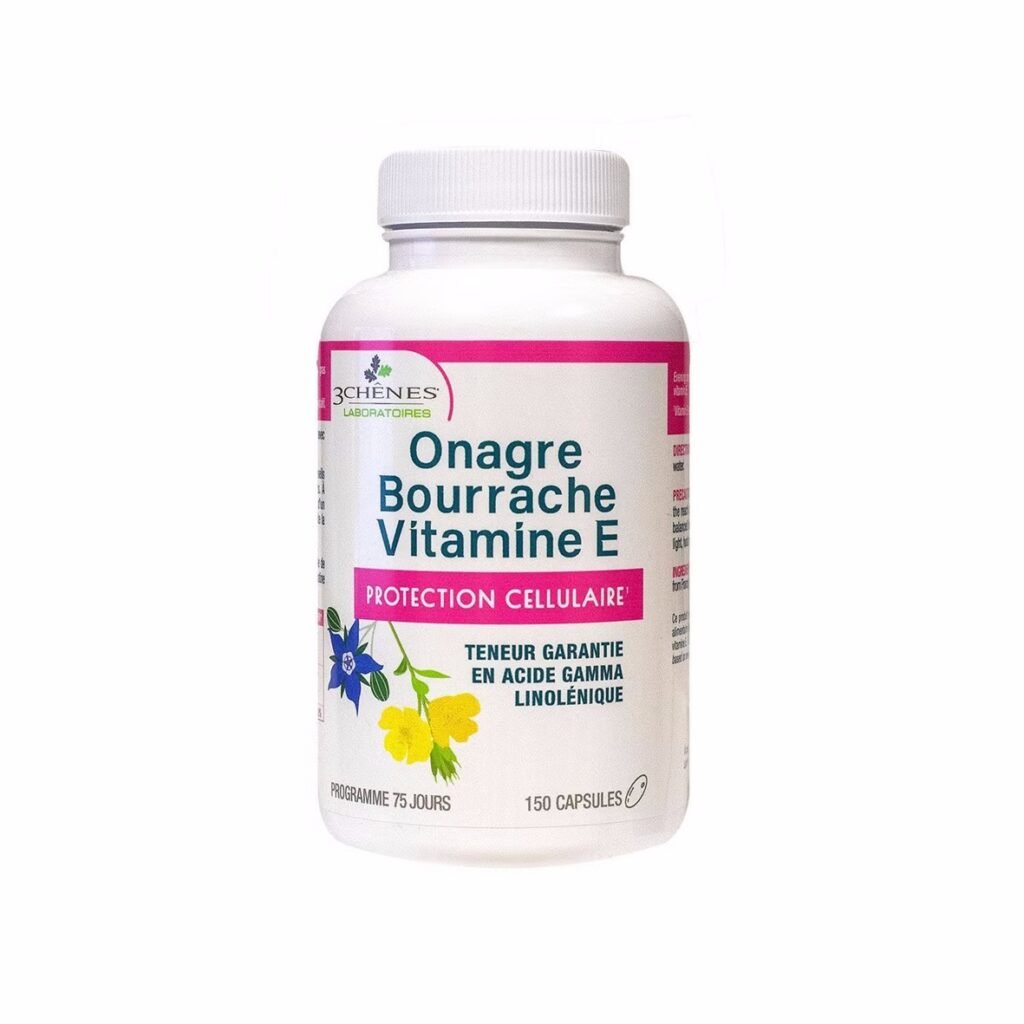 3 CHÊNES ONAGRE BOURRACHE VITAMINE E. paraplume