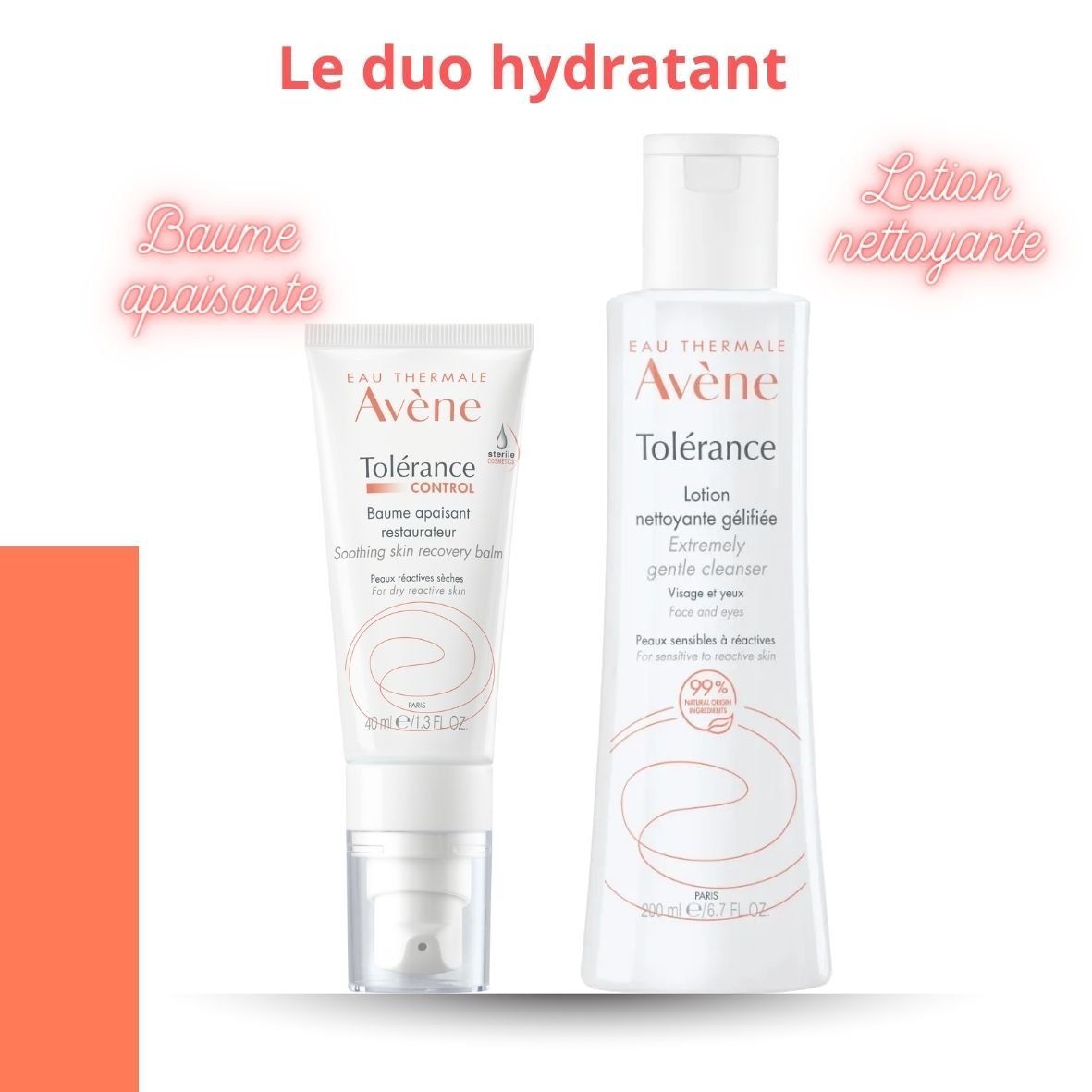 Avène tolérance lotion et tolérance control baume apaisante. paraplume