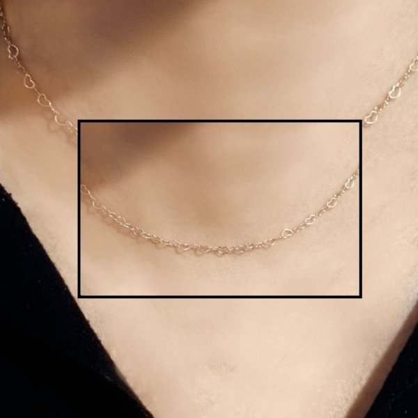 COLLIER COEUR Doré Inoxydable . Paraplume