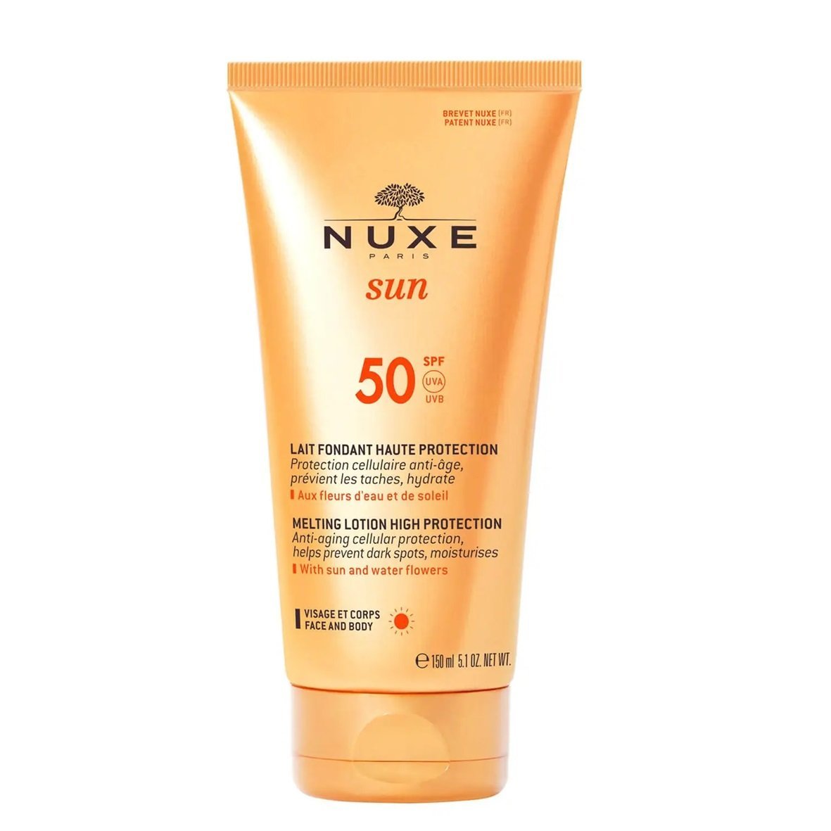 NUXE Sun Lait Solaire Fondant SPF 50 . paraplume