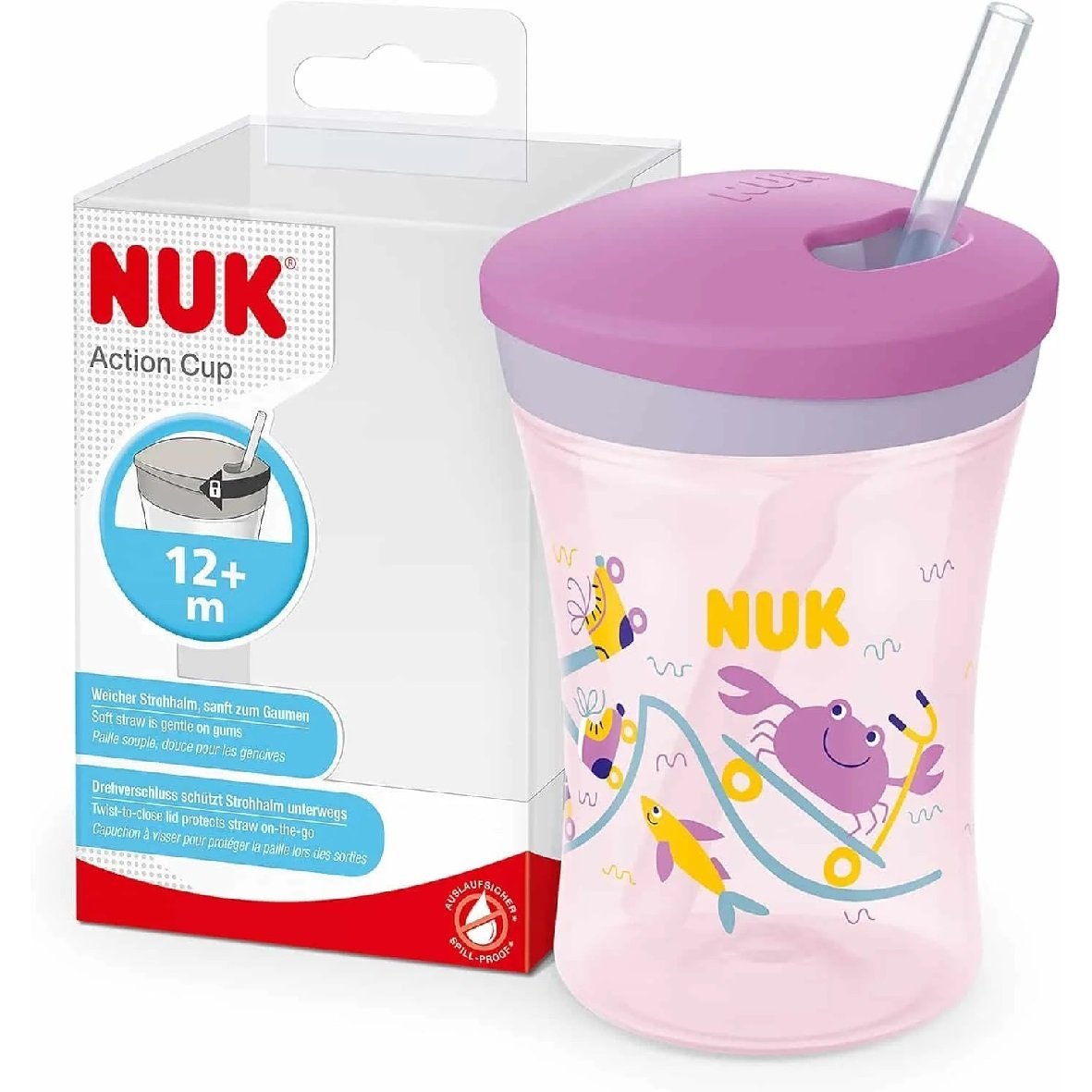 Nuk action cup-avec paille 12m. paraplume