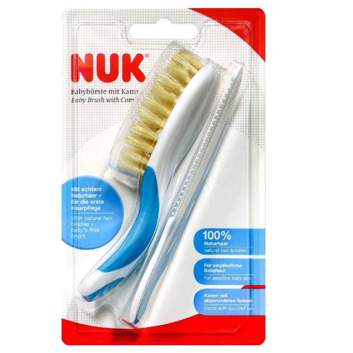 Nuk brosse pour bébé avec peigne. paraplume