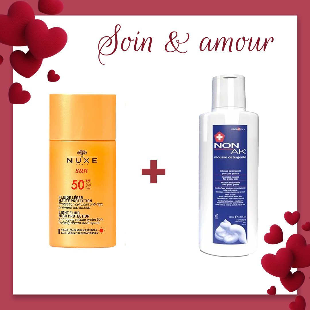 Pack NUXE Fluide Léger SPF 50 & NONAK Mousse Détergente. Paraplume