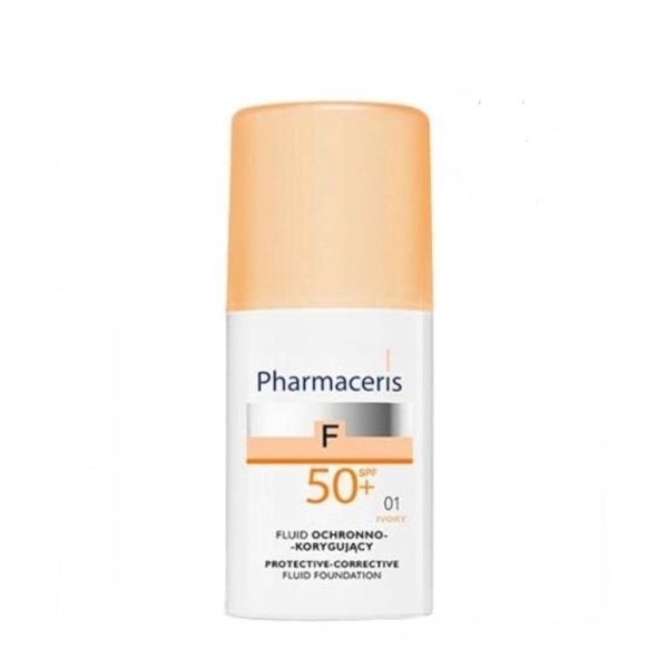 PHARMACERIS F Fond de Teint 01 IVORY Fluide SPF 50+. PARAPLUME