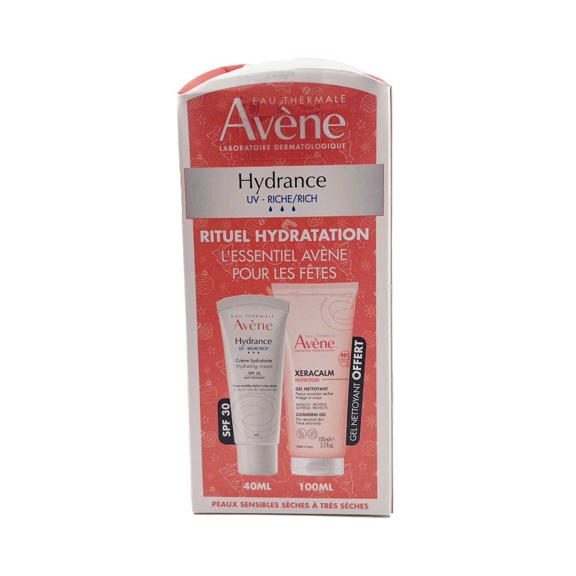 AVENE RITUEL HYDRATATION Hydrance UV Riche + XERACALM Gel Nettoyant Offert . Paraplume