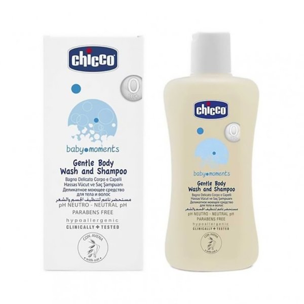 CHICCO Baby moments gentle body cheveux & corps 200 ml . Paraplume