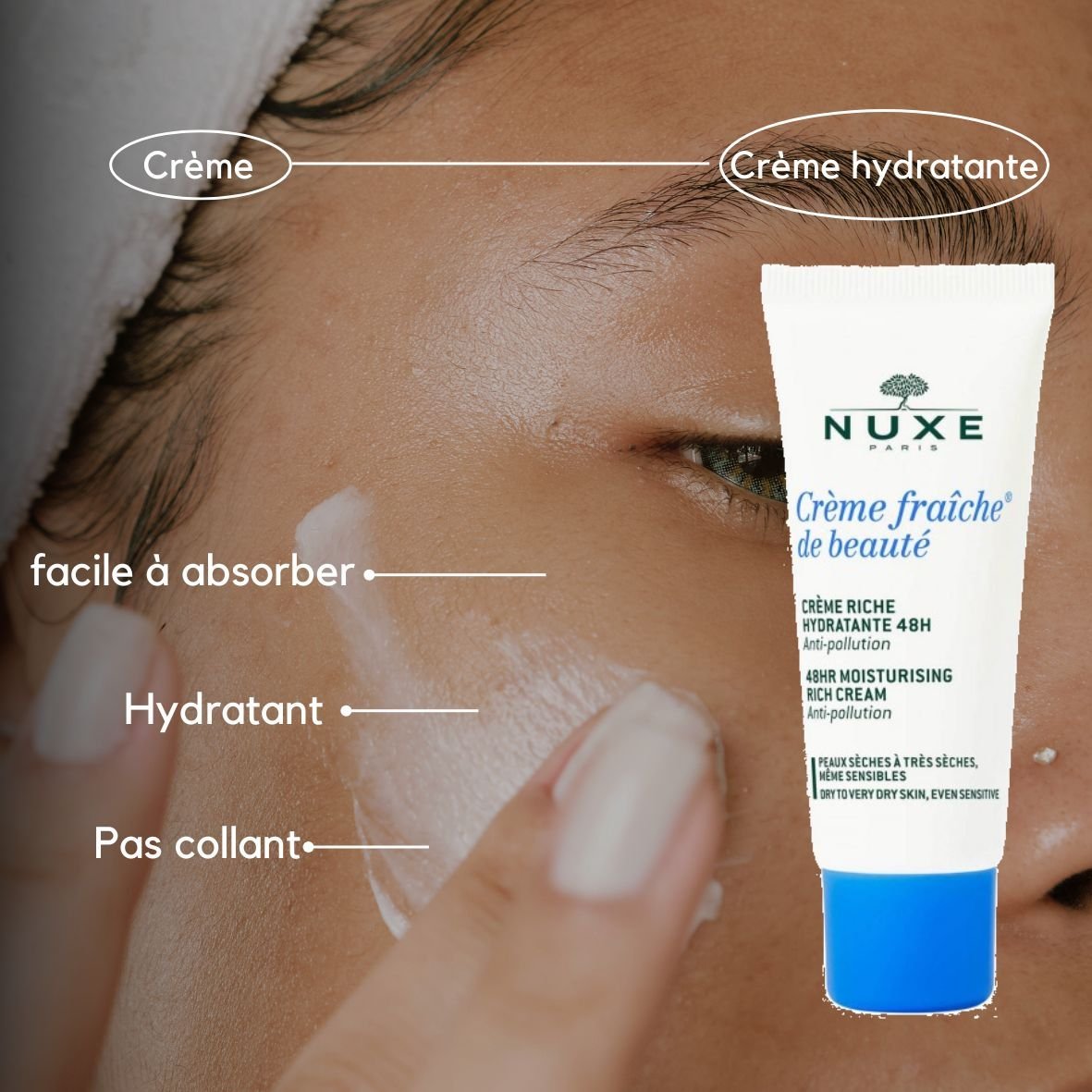 Nuxe crème fraiche hydratante riche. paraplume