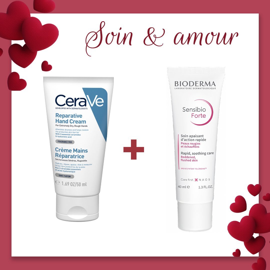 PACK BIODERMA Sensibio Forte & CERAVE Crème Mains. Paraplume