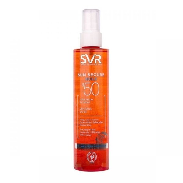 SVR Sun Secure Huile Sèche Fini Satiné SPF 50+. paraplume