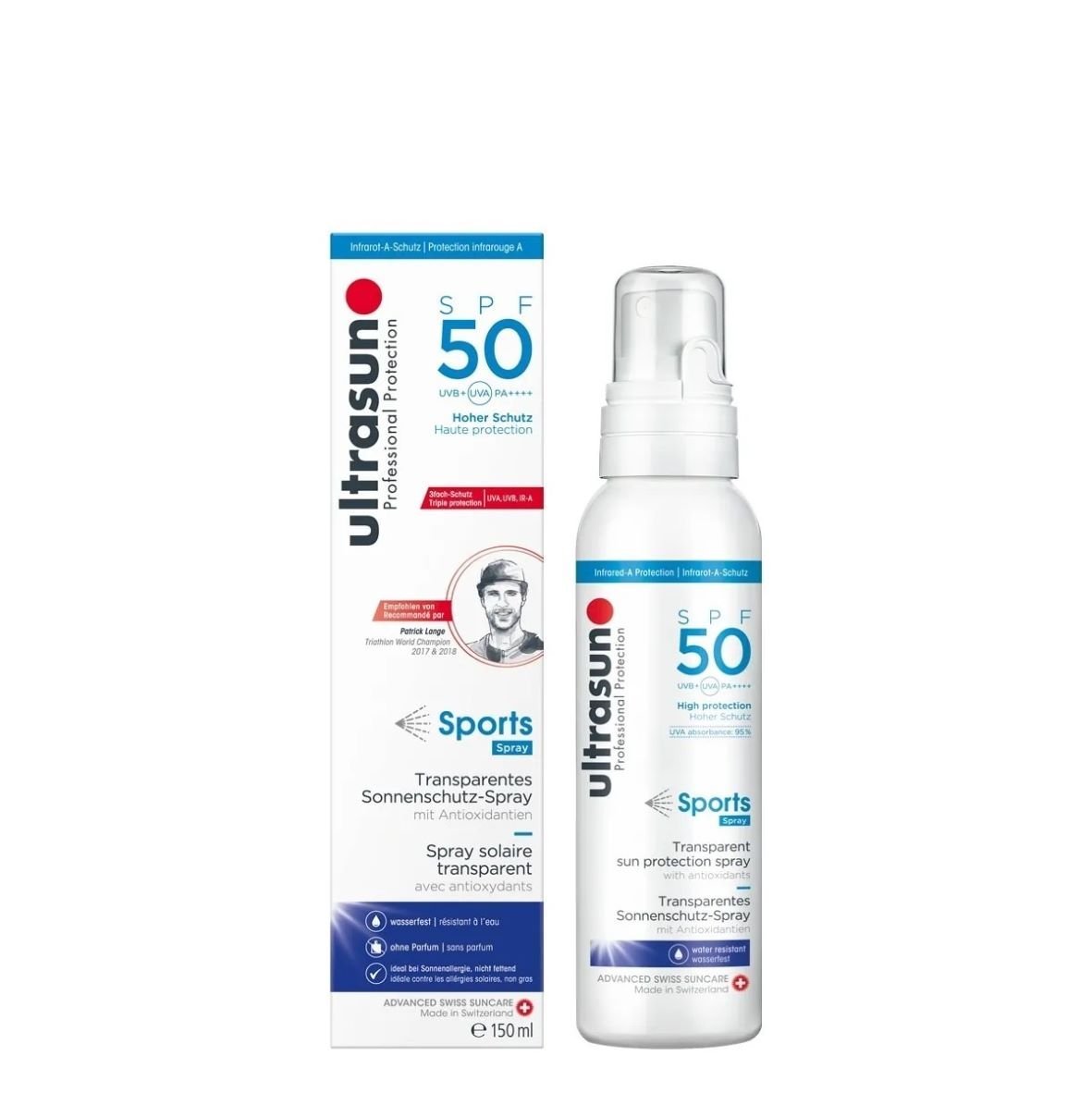 ULTRASUN Sports Spray Solaire SPF 50 . Paraplume