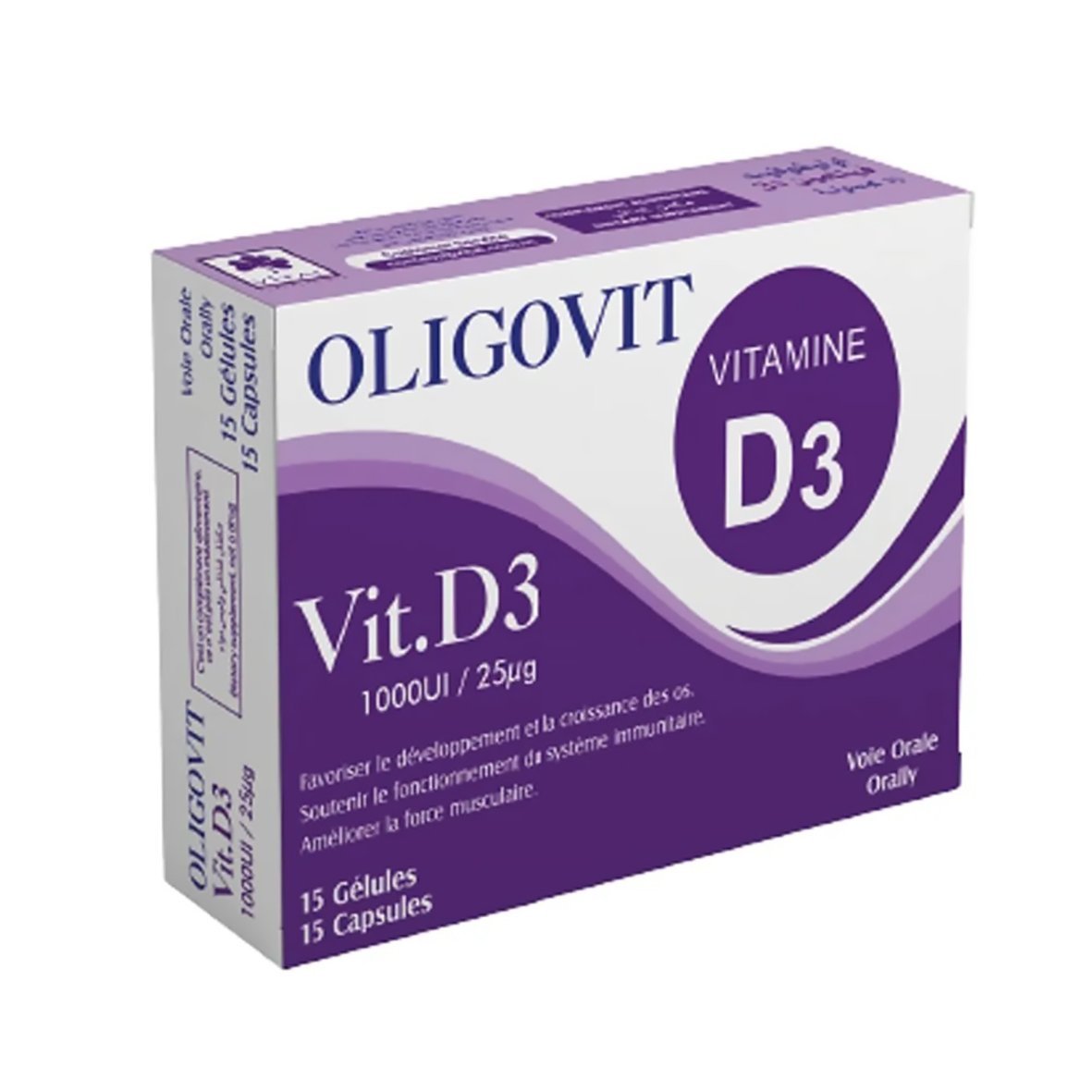 VITAL OLIGOVIT Vitamine D3 15 Gélules . Paraplume