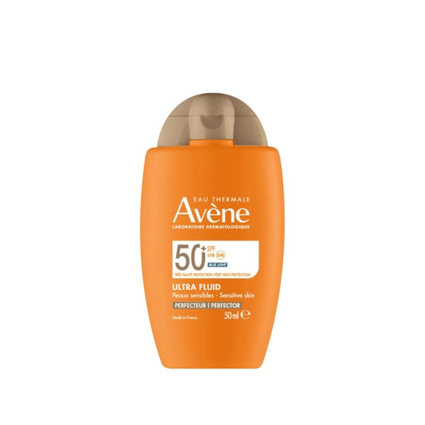 AVENE Ultra Fluid Perfecteur SPF 50+. paraplume
