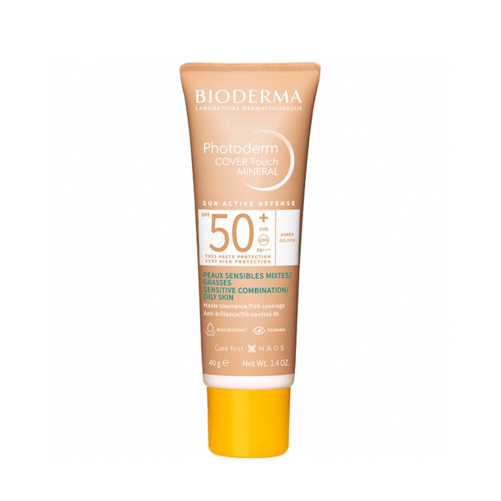 BIODERMA Photoderm CoverTouch Mineral Doré SPF 50+. paraplume