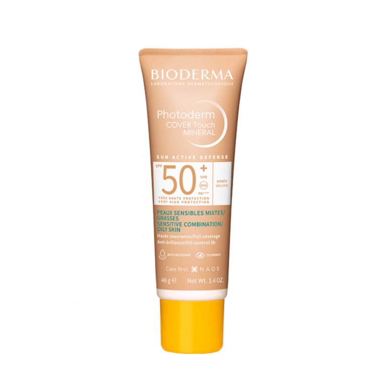 BIODERMA Photoderm CoverTouch Mineral Doré SPF 50+. paraplume