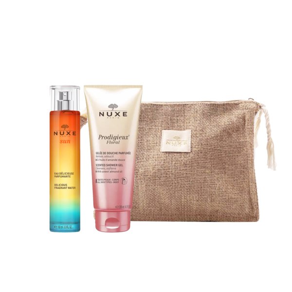 NUXE Sun Trousse Eau Délicieuse + Prodigieux Floral Gelée De Douche Offerte. paraplume