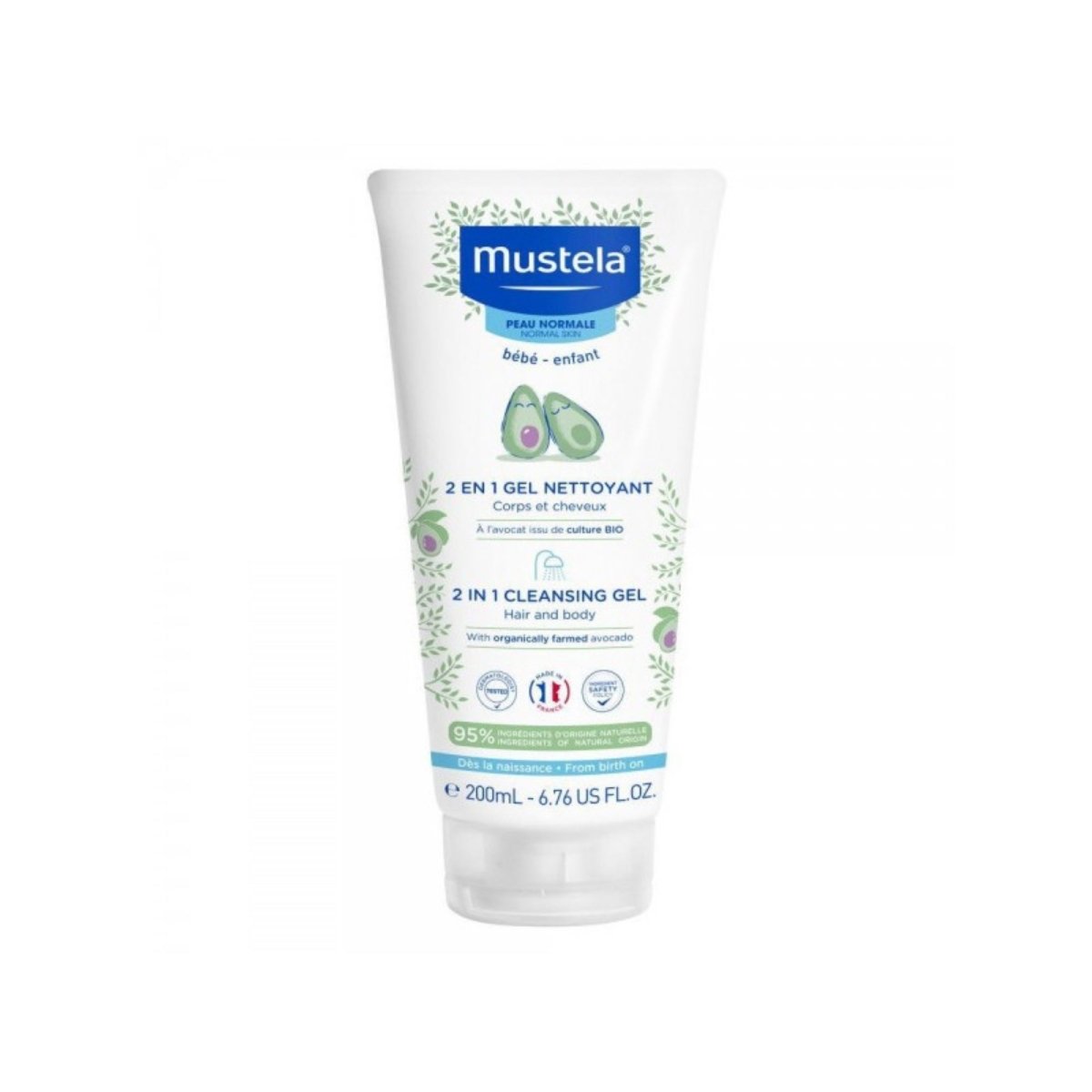 MUSTELA 2 En 1 Gel Nettoyant Cheveux et Corps. paraplume