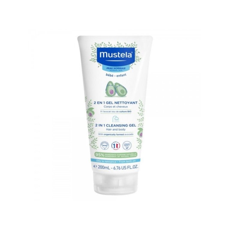 MUSTELA 2 En 1 Gel Nettoyant Cheveux et Corps. paraplume