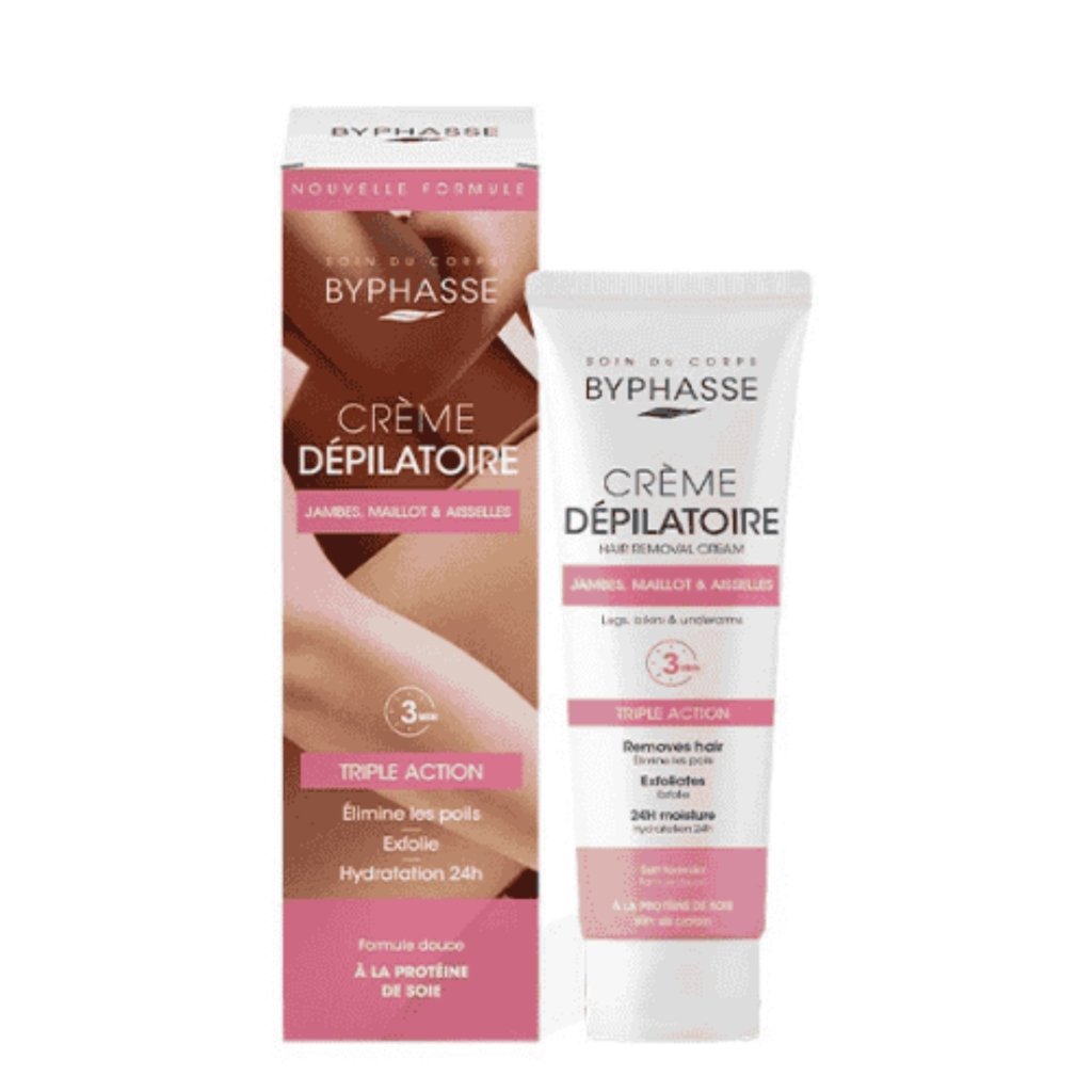 BYPHASSE Crème Dépilatoire Silk Protein 125 ML. paraplume