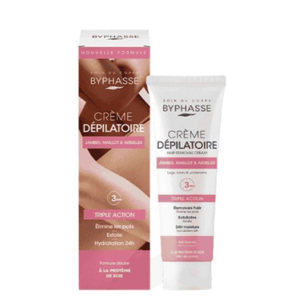 BYPHASSE Crème Dépilatoire Silk Protein 125 ML. paraplume