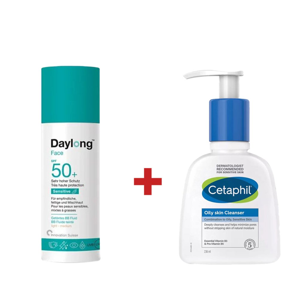 DAYLONG Face Sensitive BB Fluide Teinté & Cetaphil Oily Skin. paraplume