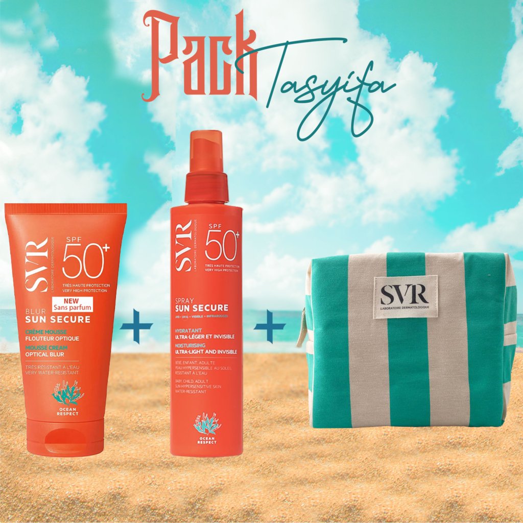 PACK SVR Blur Sans Parfum SPF 50+ & Spray Sun Secure SPF 50+. paraplume