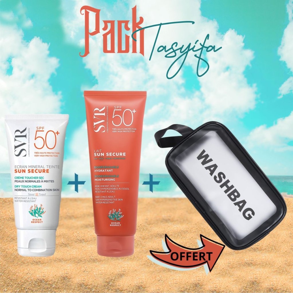SVR Pack Ecran Minéral Teinté Toucher Sec SPF 50+ & Sun Secure Lait SPF 50+. paraplume