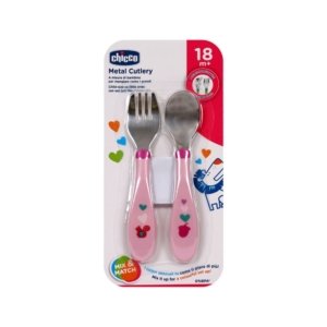 CHICCO Couverts En Métal 18M+ Rose. paraplume