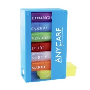 ANYCARE Pilulier Semainier Bleu. paraplume