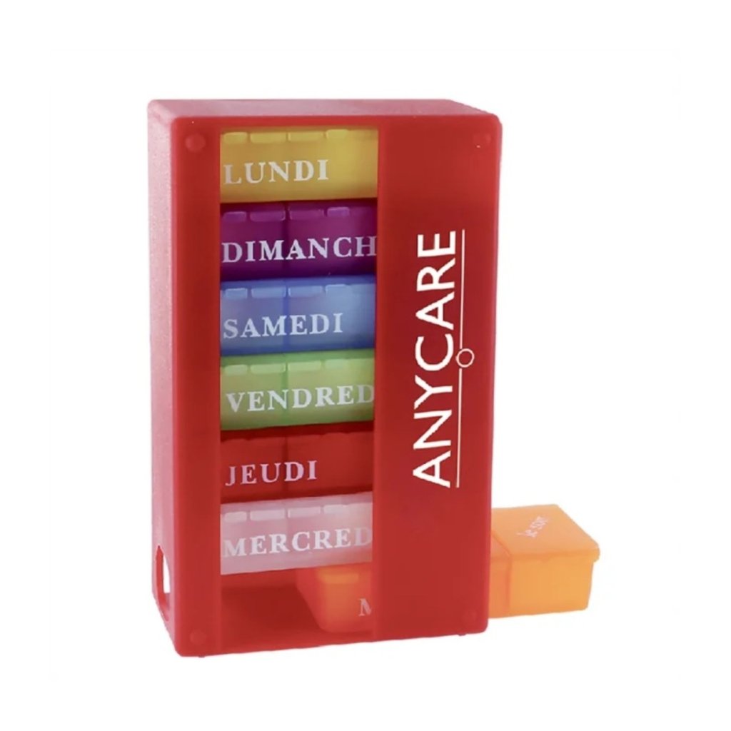 ANYCARE Pilulier Semainier Rouge. paraplume