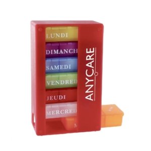ANYCARE Pilulier Semainier Rouge. paraplume