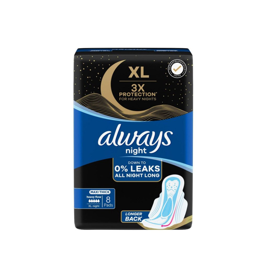ALWAYS Maxi Thick XL Night 8 Pads. paraplume