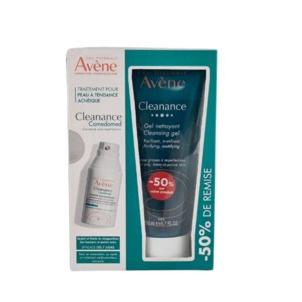 AVENE Coffret Cleanance Comedomed Concentré Anti imperfections & Cleanance Gel Nettoyant . paraplume