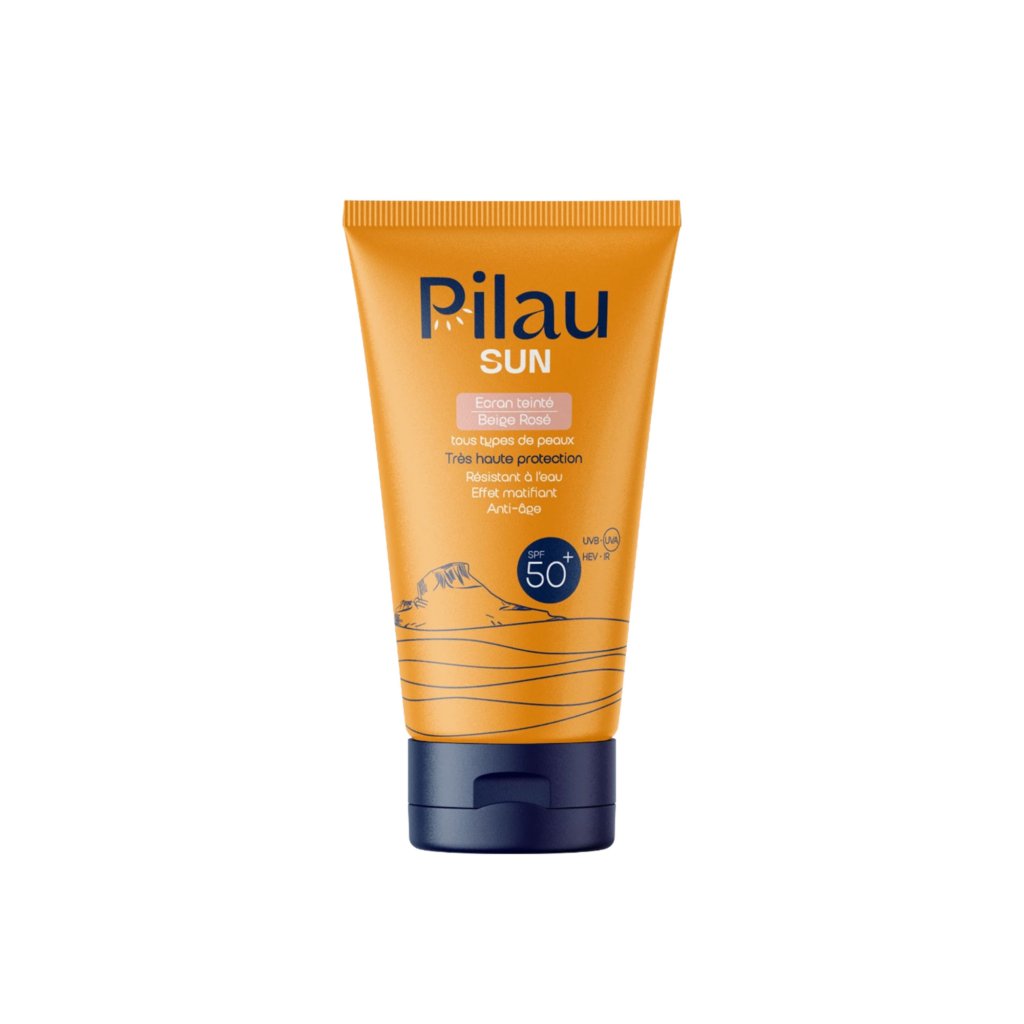 PILAU Sun Ecran Teinté Beige Rosé SPF 50+. paraplume