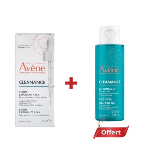 AVENE Pack Cleanance Sérum Exfoliant AHA. paraplume