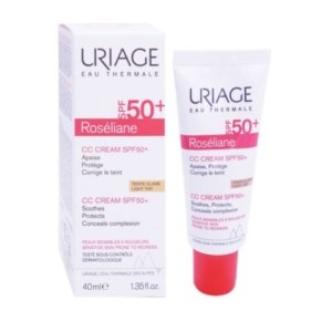 URIAGE Roséliane CC Crème Teinté Claire SPF50+. paraplume