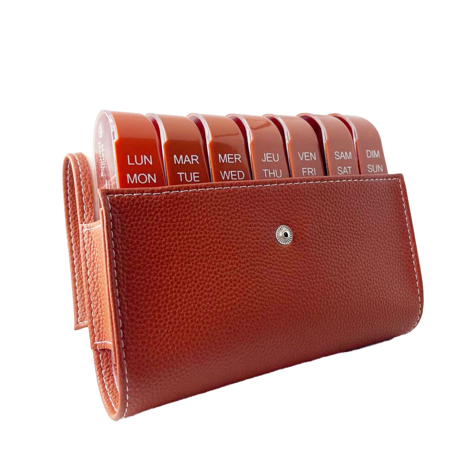 20 (5) ANYCARE Pilulier XXL Pillbox Acajou. paraplume