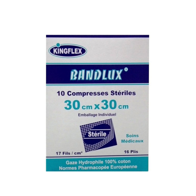 BANDLUX Compresses Stériles 30*30 cm. paraplume