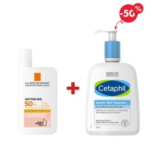 PACK La Roche-Posay Fluide Teinté SPF 50+ & CETAPHIL Gentle Skin Cleanser 500 ml. paraplume